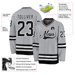 Maillot de hockey sur glace personnalisé, uniforme de sublimation, tissu en polyester respirant, séchage rapide, couture durable, tenue 2025 - Product Image 5