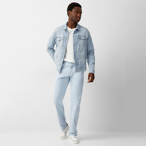 Chaqueta vaquera de talla grande para hombre de nuevo estilo de invierno, Camisa vaquera de moda con personalidad de estilo informal para hombre, Color sólido, servicio OEM - Product Image 2