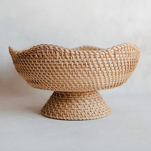 Cuenco de ratán de estilo minimalista para mesa de comedor, almacenamiento de fruta para servir pan y accesorios de cocina ecológicos contemporáneos - Product Image 1