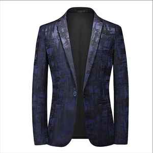 Nouvelle veste pour homme en jacquard fin à simple boutonnage, idéale pour les occasions professionnelles estivales, de qualité supérieure et respirante - Product Image 4