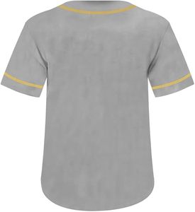 Maillot de baseball surdimensionné en maille de polyester à col ras du cou pour hommes, manches courtes, boutonné, jersey de baseball surdimensionné 100% S-4XL - Product Image 2