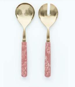 ชุดเสริฟสลัดสแตนเลสขัดเงาพร้อมด้ามจับแตรธรรมชาติชุดช้อนสลัดขนาดใหญ่สำหรับใช้ในครัวเครื่องมือสำหรับสลัด - Product Image 6