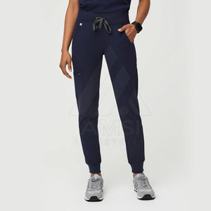 Ensemble de Blouse et Pantalon de Travail Médical pour Femme de Qualité Supérieure, Manches Courtes, Tissu Toile, Toutes Saisons - Product Image 4