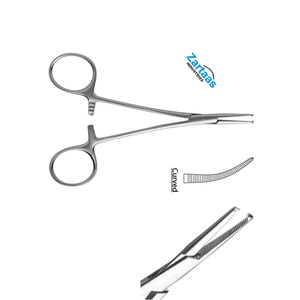 Fórceps para arteria de mosquitos Halsted de acero inoxidable de alta calidad, instrumentos quirúrgicos curvos dentados de 1x2 dientes de 14CMCM - Product Image 6