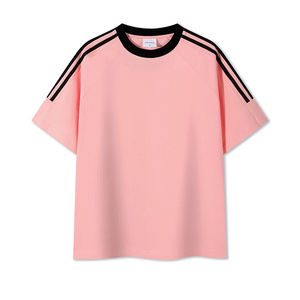 เสื้อยืดแขนสั้นทรงโอเวอร์ไซส์ลายทางผู้ชาย ผ้าฝ้าย 100% ราคาขายส่งฤดูร้อน MOQ ต่ำ รับออกแบบตามสั่ง - Product Image 3