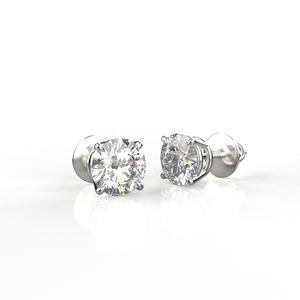 Avarta Jewellery Boucles d'Oreilles Solitaire 1 Carat Or Blanc - Product Image 4