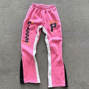 Pantalon de survêtement cargo évasé de haute qualité pour hommes Impression bouffante personnalisée Joggers empilés Coupe ample Style Y2K Polaire en coton Sport décontracté - Product Image 3