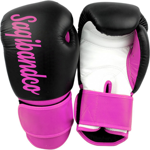 Guantes de cuero personalizados negros/naranjas Guantes de boxeo Muay Thai y guantes de kickboxing de 12oz para hombre - Product Image 2