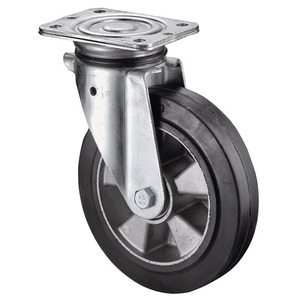 Heavy-Duty 200mm <b>Swivel</b> Caster for Furniture BS Casters 450kg Load Capacity with 138mm X 110mm Rubber Wheel Diameter - Product Image 1