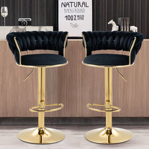 Modern <b>Adjustable</b> Height Dining <b>Bar</b> <b>Stool</b> with Comfortable Backrest for Home Hotel Apartment Use-Sleek Steel Design - Product Image 2