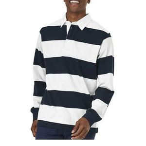 NEW <b>High</b> Quality Custom Rugby <b>Shirt</b> <b>Mens</b> Sewn Stripe Long Sleeve Jersey Twill <b>Collar</b> Rugby Sports Polo Style Rugby <b>Shirt</b> For <b>Men</b> - Product Image 1