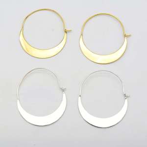 ต่างหูแบบห่วงทรงเรขาคณิตโบฮีเมียนทำด้วยมือสีทองของขวัญสำหรับทุกเพศ - Product Image 1