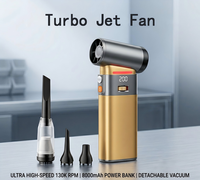 Ventilateur turbo violent 8000 mAh rechargeable avec batterie intégrée, mini souffleur portatif haute vitesse pour le camping et les voyages