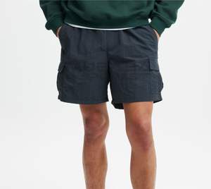 กางเกงขาสั้นคาร์โก้สำหรับผู้ชายพิมพ์โลโก้แบบลำลองสำหรับฤดูร้อนชายหาดกลางแจ้งแบบผูกเชือกยืดหยุ่นใส่สบายพิมพ์โลโก้ได้ตามต้องการ - Product Image 5