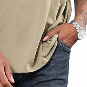 Ropa de hombre de media manga de algodón hecha a medida, camisetas de algodón informales gruesas de gran tamaño para hombre subidas por Dress Sports - Product Image 4