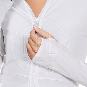 เสื้อแจ็คเก็ตโยคะผู้หญิงแบบสั่งทำขายส่ง แขนยาว ผ้าฝ้ายย้อมสี ระบายอากาศได้ดี เป็นมิตรกับสิ่งแวดล้อม กันลม ผลิตในปากีสถาน - Product Image 5