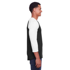 T-shirt raglan respirant 100% coton à manches 3/4 T-shirts sport décontractés raglan - Product Image 3