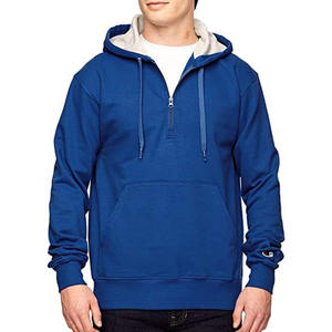 Sudadera con capucha de manga larga de moda informal con bolsillos Sudadera con capucha de media cremallera de invierno de talla grande - Product Image 3