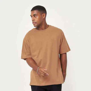 High Quality Cropped Length Box Fit Oversize <b>T</b>-<b>Shirt</b> Custom Logo Screen Printing 100% Cotton French Terry 300GSM <b>Men's</b> <b>T</b>-<b>Shirts</b> - Product Image 1