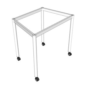 Modern Minimalist Movable FOS Mobile <b>Table</b> 120x60cm Rubber Wood with Iron Legs FOS019 - Product Image 6