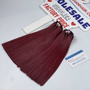 Top vietnamita cabello crudo cabello humano sedoso recto Color rojo completo paquetes de cabello humano virgen Remy vino tinto humano precio al por mayor - Product Image 3