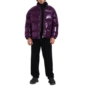 <b>Men's</b> Lightweight Polyester Winter <b>Jacket</b> Thick Windproof Puffer Bomber Oversized Stand Collar <b>Warm</b> Streetwear OEM Service - Product Image 1