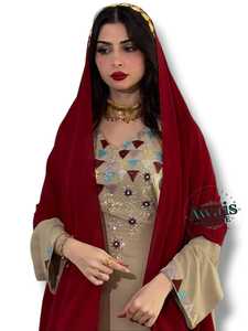 Vestido Largo de Manga Larga con Corte en A, Color Sólido, Bordado de Lujo con Lentejuelas de Cristal y Cuentas, Estilo Modesto y Sencillo para Mujeres Musulmanas - Product Image 5