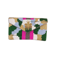 Pochette tendance faite main perlée pour femme, idéale pour les soirées estivales, multifonction, organiseur de maquillage avec doublure en coton