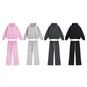 เสื้อฮู้ดและกางเกงวอร์มผ้าฝ้ายของผู้ชายชุดวอร์มผ้าหนาสำหรับทุกเพศดีไซน์แบบกำหนดเอง - Product Image 4