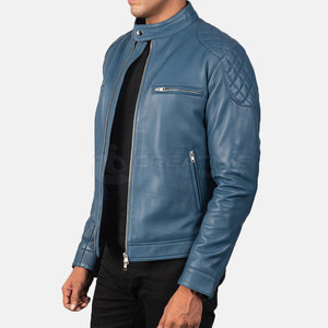 Men's Premium Stylish Real Leather <b>Jacket</b> Stand Collar Outerwear for Casual and Formal Wear - Product Image 2