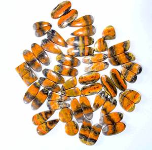 High Quality <b>Bumble</b> <b>Bee</b> Jasper Cabochon Natural Quartz Loose Gemstone Pair for Jewellery Making-India Supplier - Product Image 1