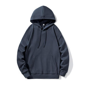 Sudaderas con capucha en blanco sólidas con estampado de hojaldre bordado personalizado para hombre 100% algodón ecológico elementos esenciales de invierno cuello con capucha polar - Product Image 2