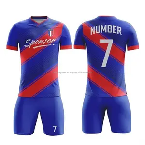 Uniforme de fútbol de diseño personalizado, uniforme de fútbol por sublimación para hombres, conjunto de uniformes de fútbol para jóvenes y adultos de marca al por mayor