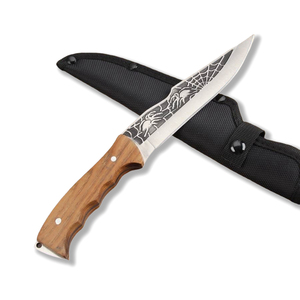 OEM ODM Personnalisable Vente en Gros Couteau Droit en Acier Inoxydable Offre Spéciale Manche en Bois de Carbone pour Camping en Plein Air Chasse de Survie - Product Image 5