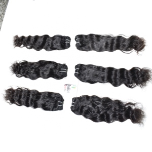 Extensions de cheveux humains non traités vierges bon marché Remy Indian Wavy Manufactures Bundle Couleur noire naturelle Aucune traitement chimique - Product Image 3