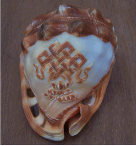 เครื่องประดับเปลือกหอยแกะสลักสไตล์ Cassis rufa เครื่องประดับเปลือกหอยแกะสลักสไตล์ Cassis rufa เปลือกสีแดงแรงจูงใจขัด14ซม. ของตกแต่ง - Product Image 1