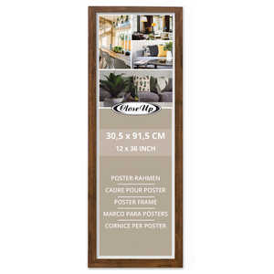 Cadre photo en bois style simple 30,5 x 91,5 cm Chêne foncé Cadre d'affiche avec verre frontal Forte demande pour les tailles 12x18 12x16 24x36 16x20 - Product Image 2