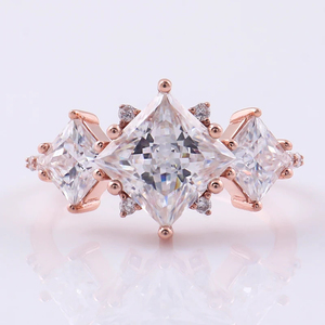 Nuevo 2025 Anillo de compromiso de lujo para mujer Alta calidad 14K Oro Rosa Corte brillante Anillo de diamante cultivado en laboratorio Estilo clásico - Product Image 4