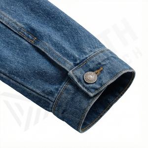 Veste en jean décontractée personnalisée pour hommes, grandes tailles, 100% coton, option logo sur le devant, respirante, veste d'hiver - Product Image 6