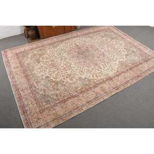 Vintage Turkish <b>Runner</b> Rug 0.6x10.3 ft, <b>Red</b> Ombr Rug Wool - Product Image 2