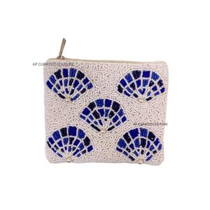 Porte-monnaie fantaisie en forme de carreaux, fermeture éclair, broderie à la main, perles de graines, petite pochette durable, crêpe pur, accessoire de mode pour femmes - Product Image 5