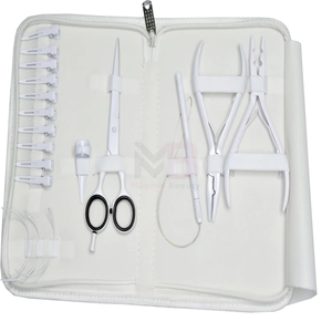 Kit d'outils de pinces pour extensions de cheveux en acier inoxydable, dernières nouveautés, avec couleurs personnalisées et qualité supérieure pour usage commercial - Product Image 6