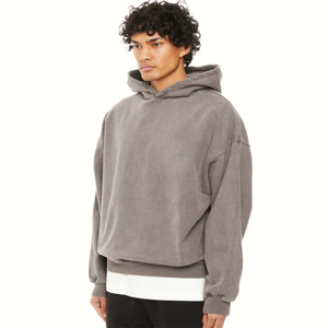 Sweat-shirt à capuche surdimensionné pour homme en molleton 100 % coton de haute qualité, impression de logo personnalisée, nouvelle collection hiver, couleur unie - Product Image 3