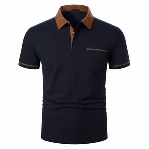 Polos de manga corta para hombre, colores personalizados, 100% algodón con bolsillos reales - Product Image 1