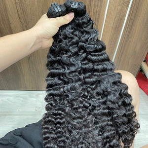 Extensiones de cabello de trama rizada birmana cruda Cabello humano vietnamita virgen Tendencia caliente Paquetes rizados birmanos - Product Image 2