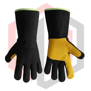 Gants de soudage en cuir noir 11 oz Poignet tricoté Paume jaune Résistant à la chaleur et au feu Antistatique Mig/Tig Stick BBQ Cheminée - Product Image 5