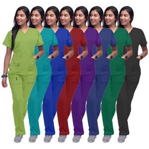 La pleine fonction frotte des ensembles d'uniformes avec la douille courte aérée et le collier de support stable pour des soins de santé - Product Image 6