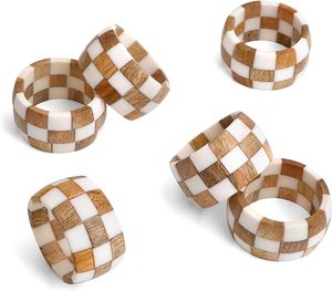 Mango Wood Napkin Rings With <b>Epoxy</b> Resin Great Tabletop Decor for Everyday Family Gatherings & Easter Dinning <b>Table</b> - Product Image 2