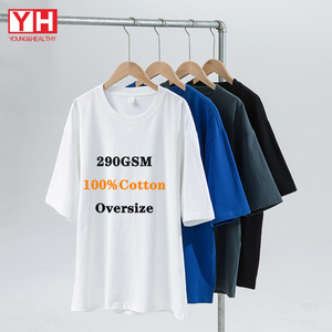 Venta al por mayor Heavy Cotton T Shirts Print Sport 290gsm Blank Plain Heavyweight Cotton Men Camiseta de impresión para hombres - Product Image 2