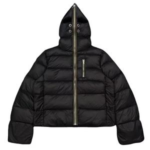 Wholesale Custom Men's Winter <b>Puffer</b> <b>Jacket</b> Top Selling High Street Style Logo Design <b>Hooded</b> Zipper Closure Solid Canvas Fabric - Product Image 1